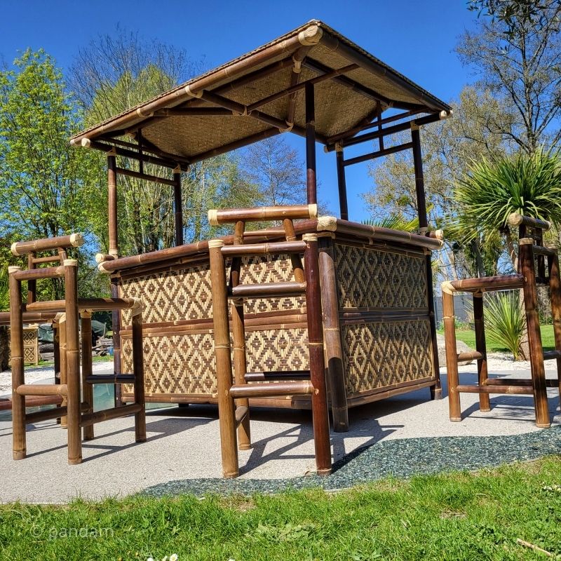 Tiki bar bambou noir