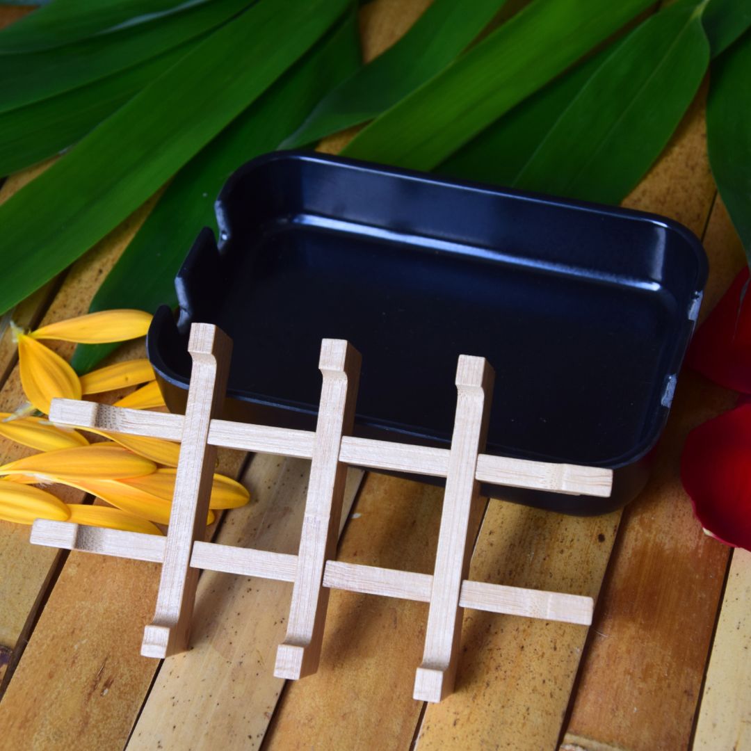 Porte savon en bambou noir - amovible