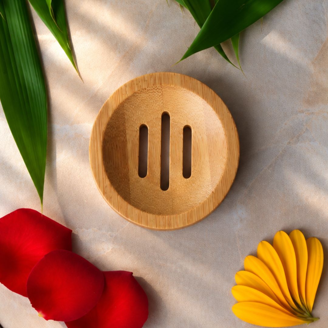 porte savon en bambou rond