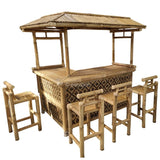 grand tiki bar en bambou clair