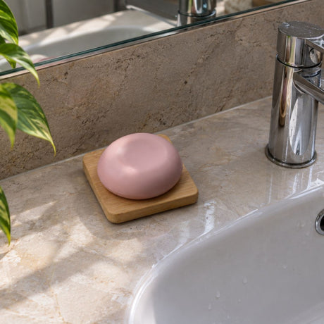 porte savon en bambou carre salle de bain