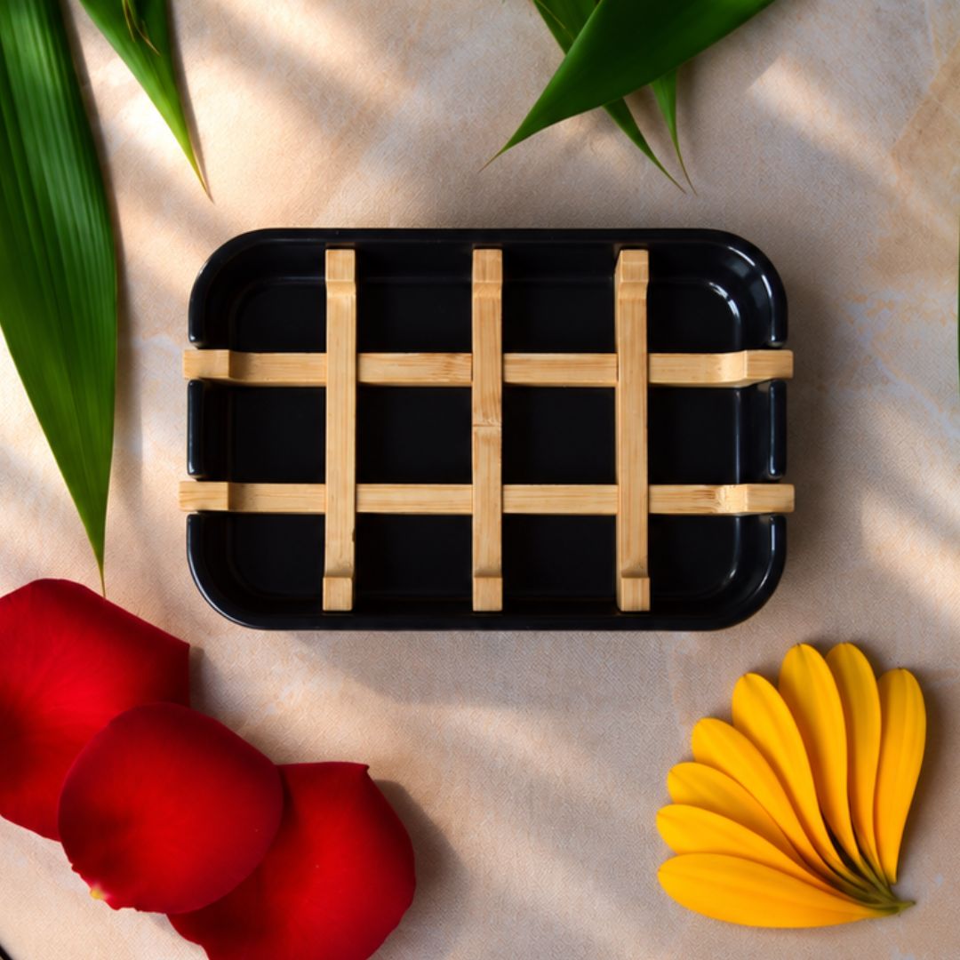 porte savon en bambou noir