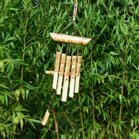 Carillon en Bambou avec Papillon | Feng Shui